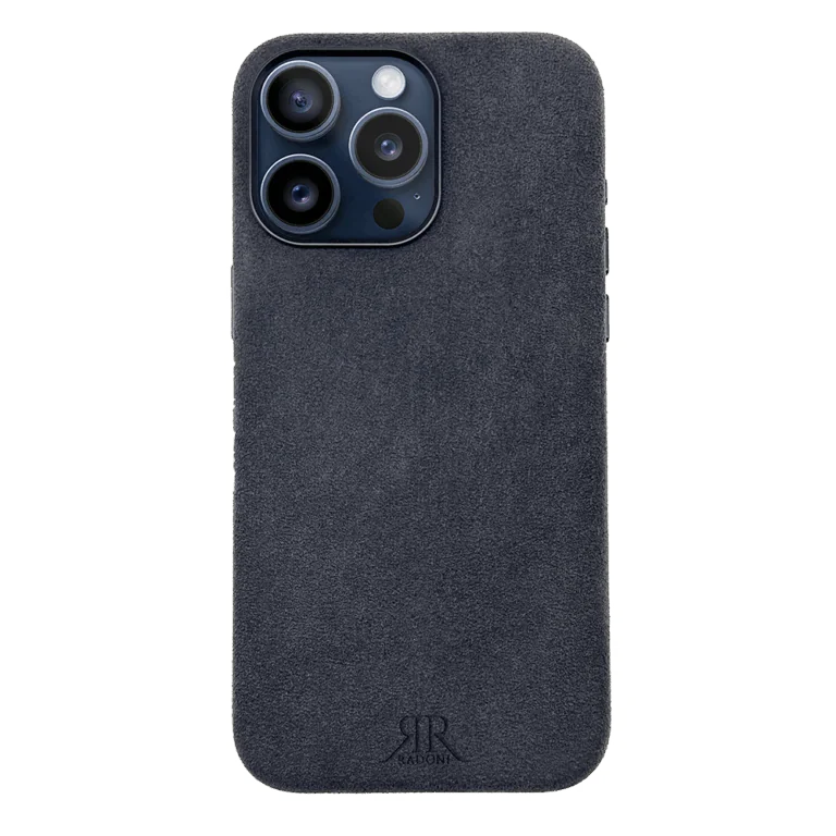 Husa Iphone Alcantara Dark Gray Radoni iphone 14.15, 16 pro max si pro Featured transparent