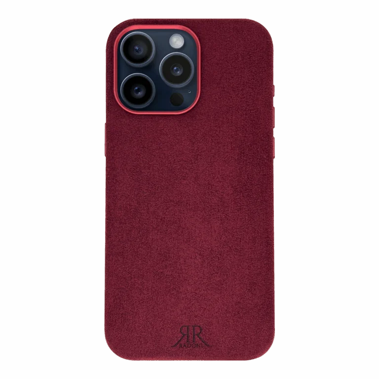 Husa Burgundy Iphone Alcantara HD Radoni iphone 14.15, 16 pro max si pro featured transparent